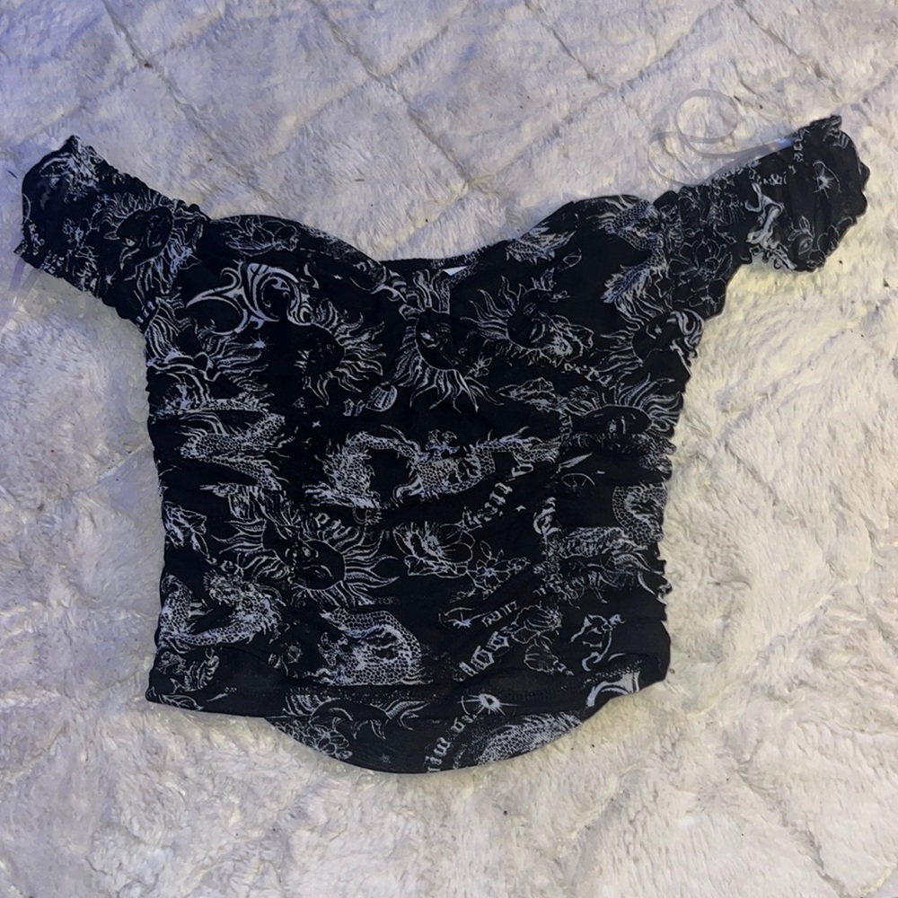 off the shoulder rue21 black crop top